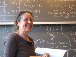 Nancy Hingston at the University of Copenhagen Workshop on String Topology and Related Topics. Photo courtesy of Anssi Lahtinen.