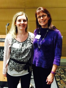 (left to right) Katarzyna Potocka '99 and Cathy Liebars, faculty, co-recipients of the 2016 MAA-NJ Distinguished Service Award.